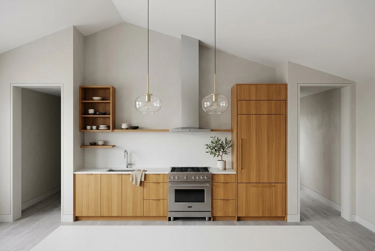 Kitchen interior in Scandinavian style — photo by GenRoom AI