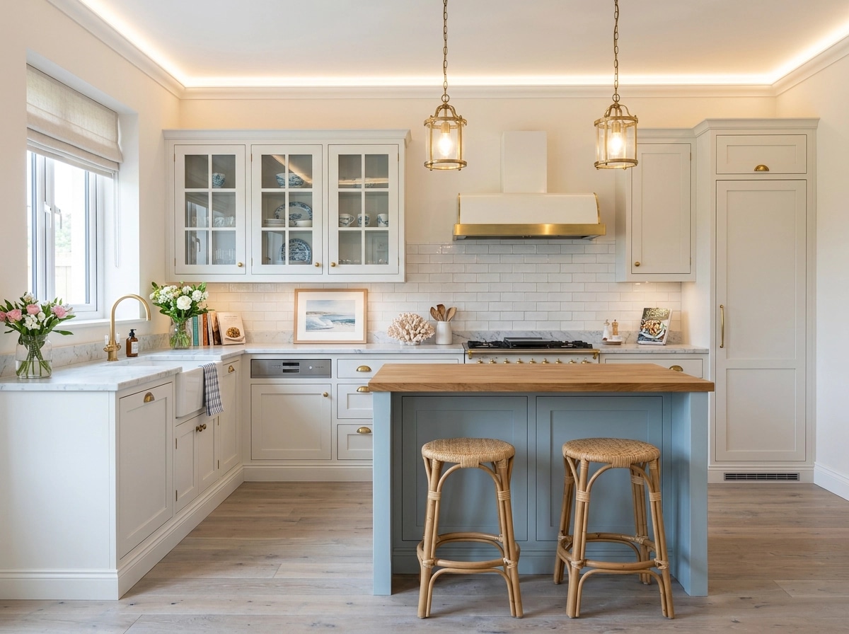 Kitchen interior in Coastal / Hamptons style — photo by GenRoom AI