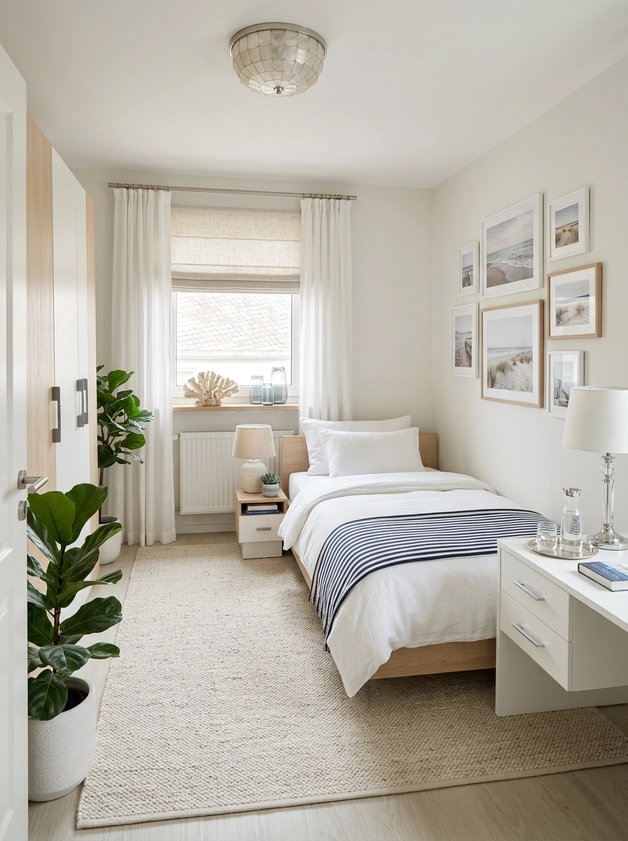 Coastal / Hamptons Bedroom design — interior photo by GenRoom AI
