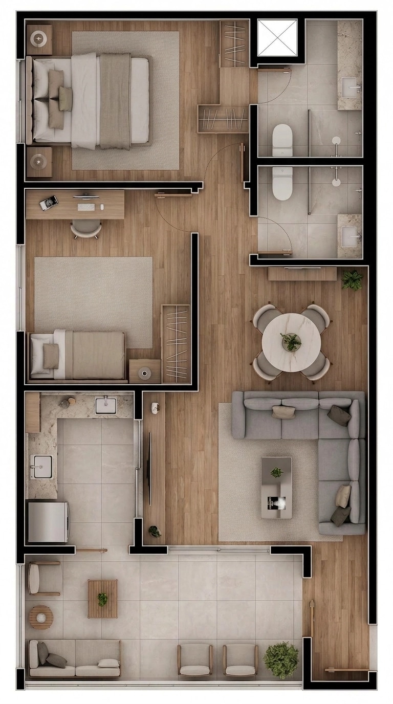 Interior design in Contemporary style — Living Room by GenRoom AI