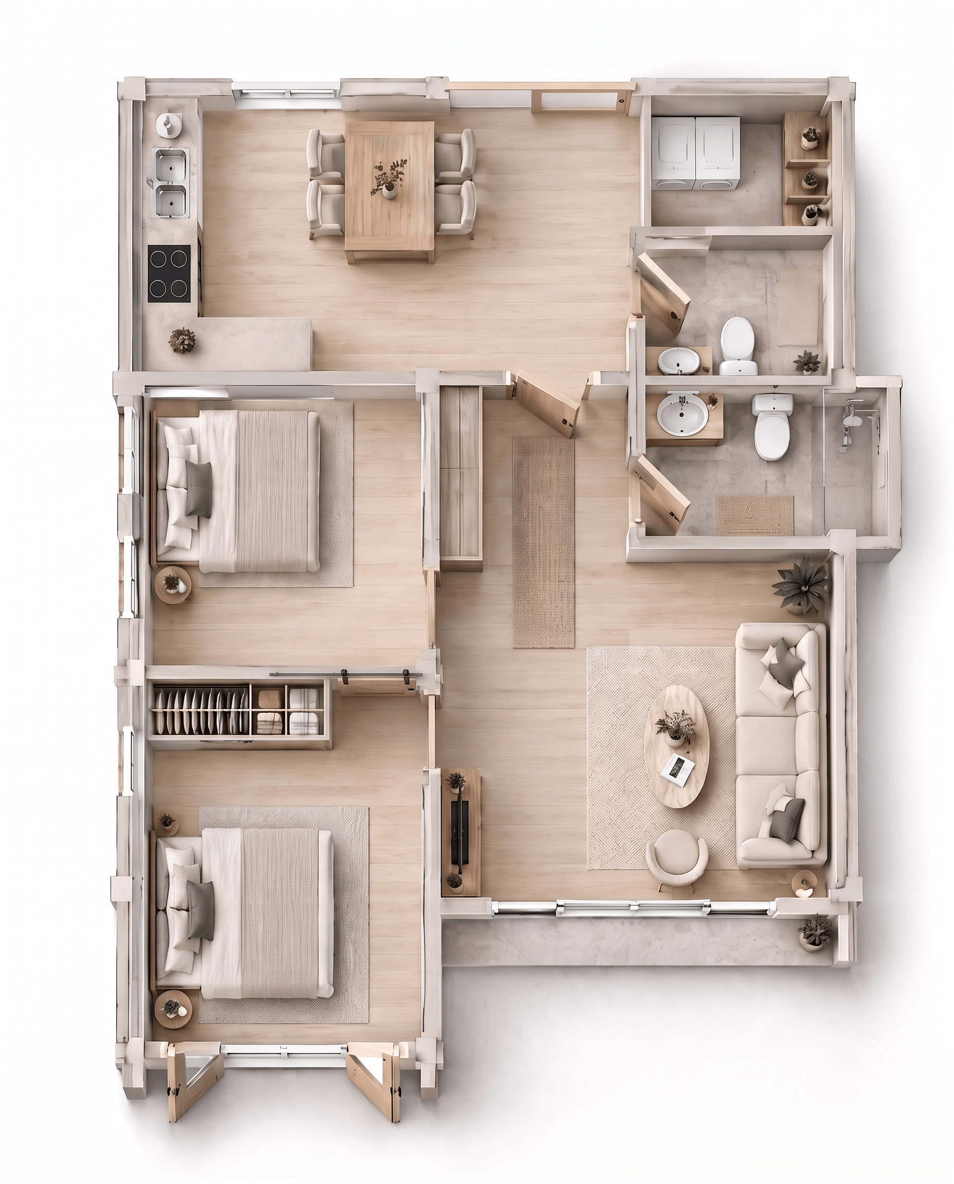 Interior design in Minimalism style — Living Room by GenRoom AI