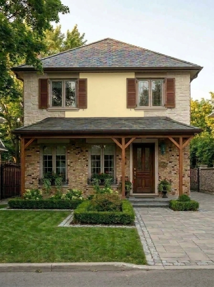 French Provincial Facade Facade design — facade photo by GenRoom AI