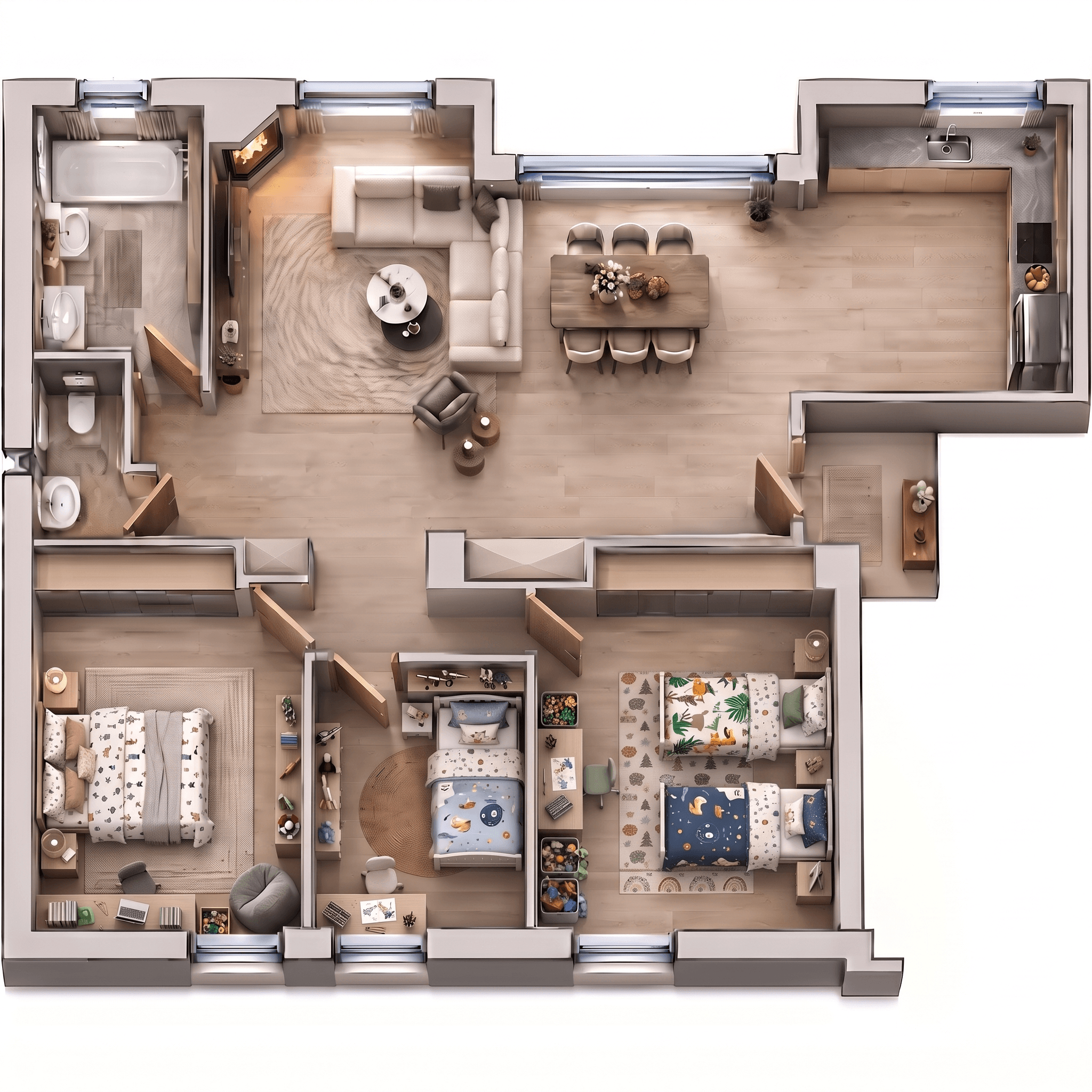 Interior design in Contemporary style — Living Room by GenRoom AI