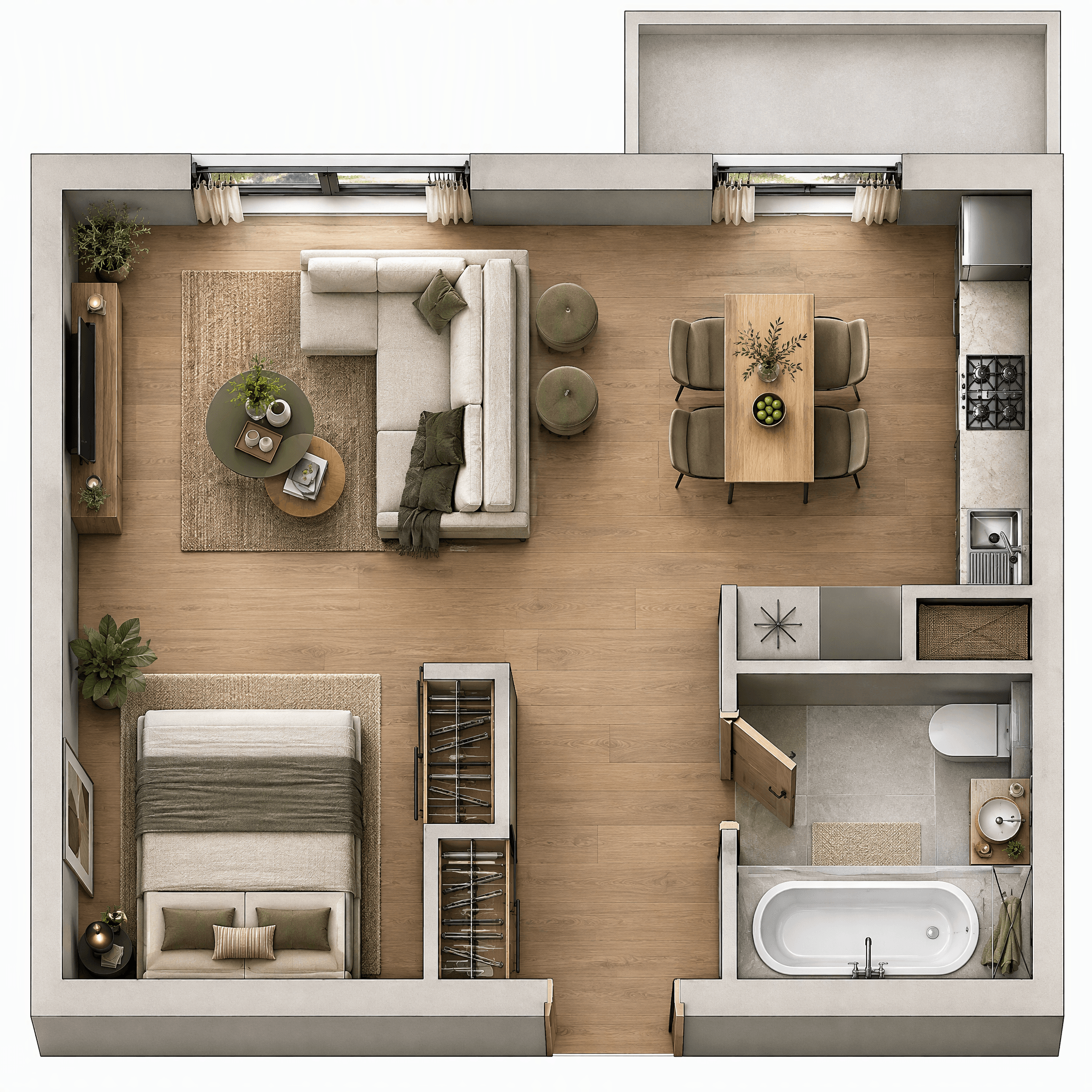 Interior design in Contemporary style — Living Room by GenRoom AI