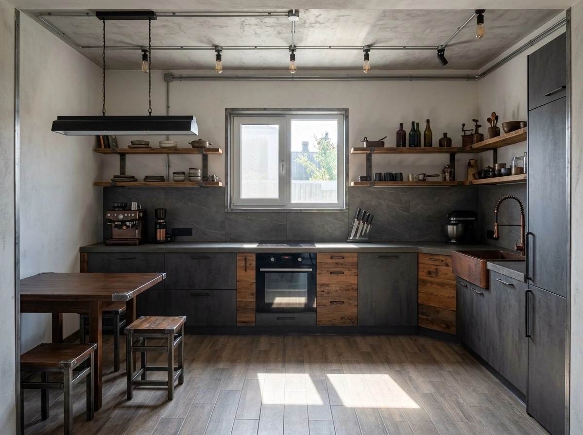 Loft / Industrial Cocina design — interior photo by GenRoom AI