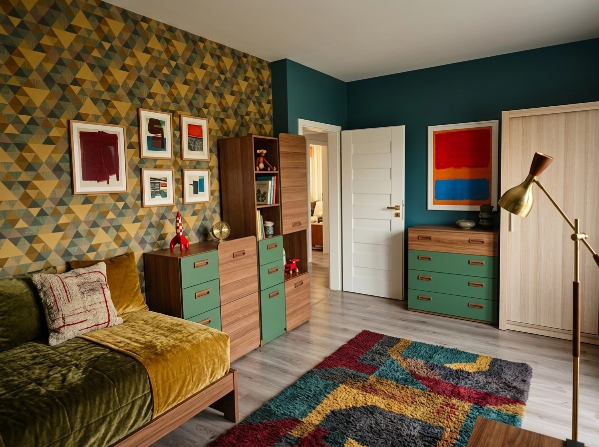 Interior design in Mid-Century Modern style — Kids Room by GenRoom AI