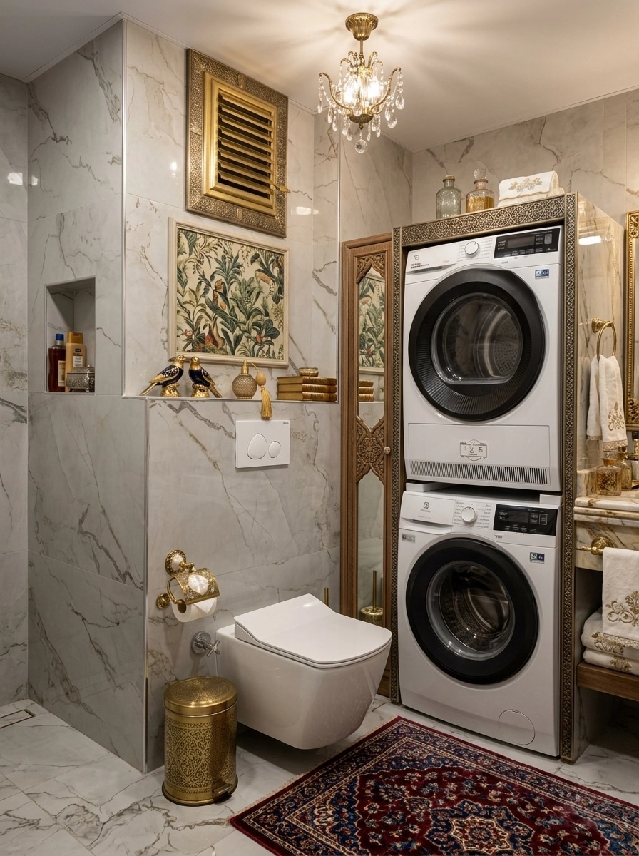 Bathroom interior in Maximalist style — photo by GenRoom AI