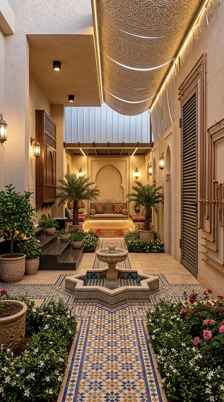 Yard design in Arabian Courtyard style — photo by GenRoom AI