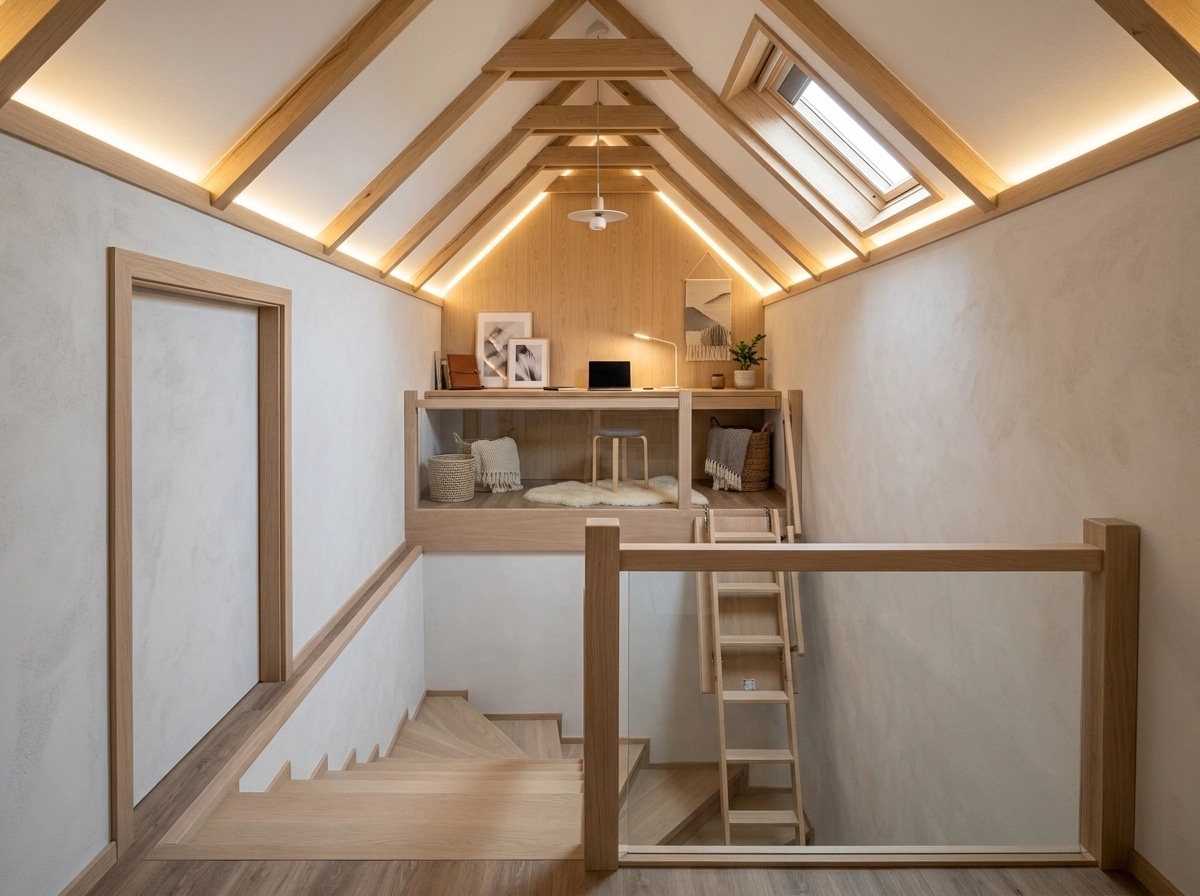 Interior design in Scandinavian style — attic by GenRoom AI