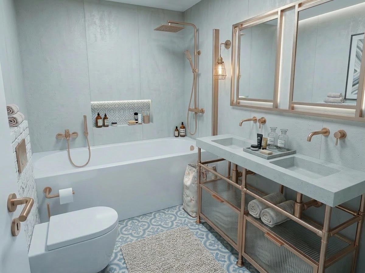 Contemporary Bathroom design — interior photo by GenRoom AI