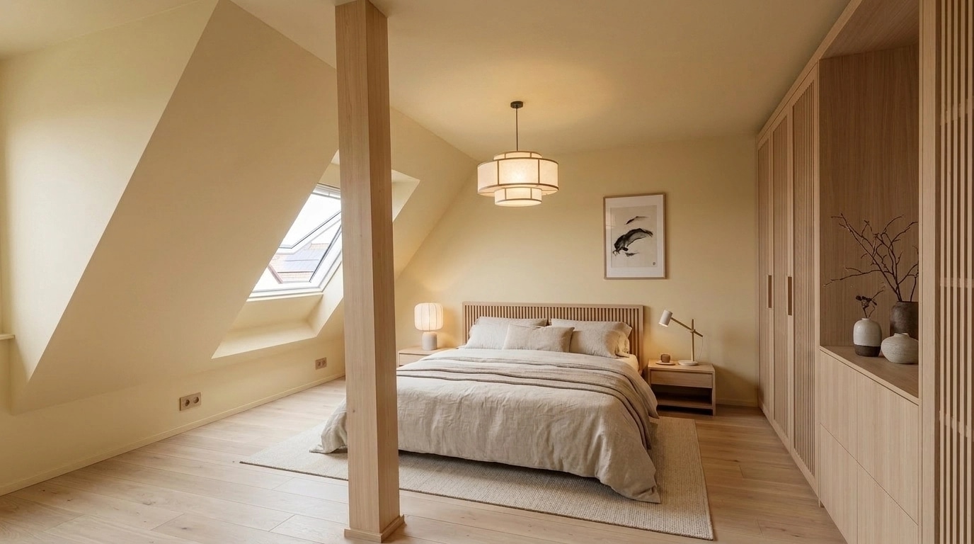 Japandi Bedroom design — interior photo by GenRoom AI