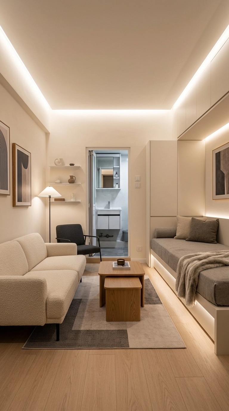 Interior design in Minimalism style — Living Room by GenRoom AI