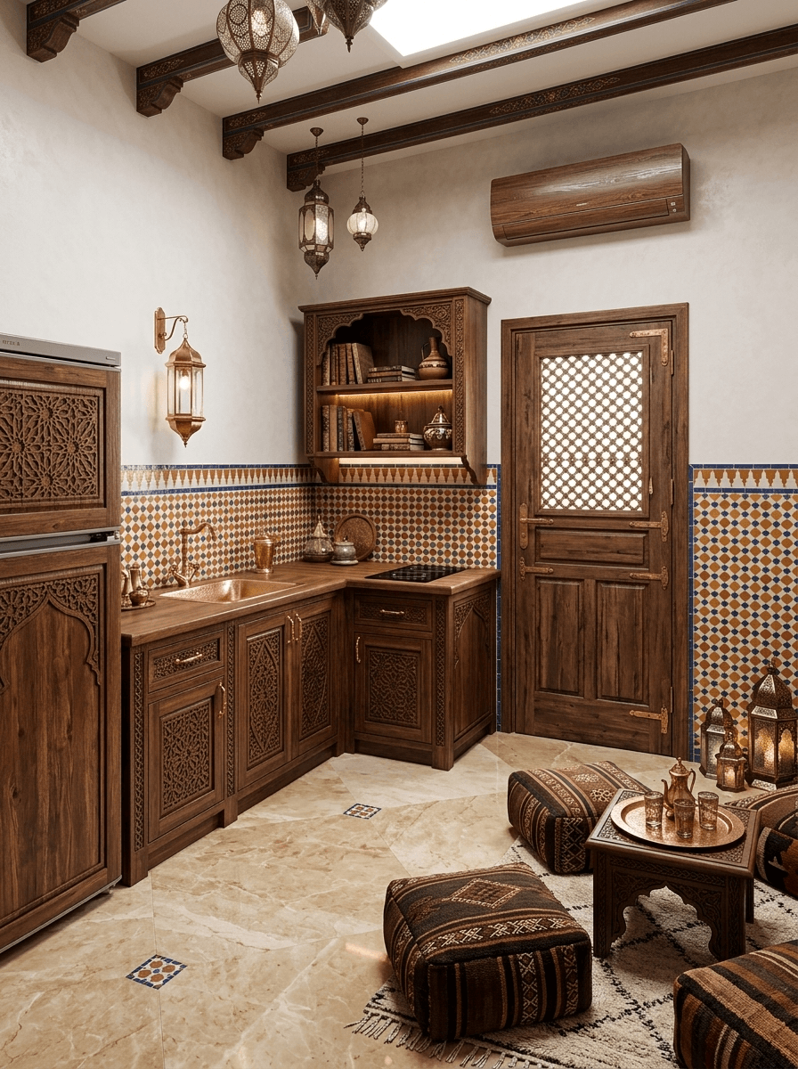 Kitchen interior in Arabian / Moroccan style — photo by GenRoom AI