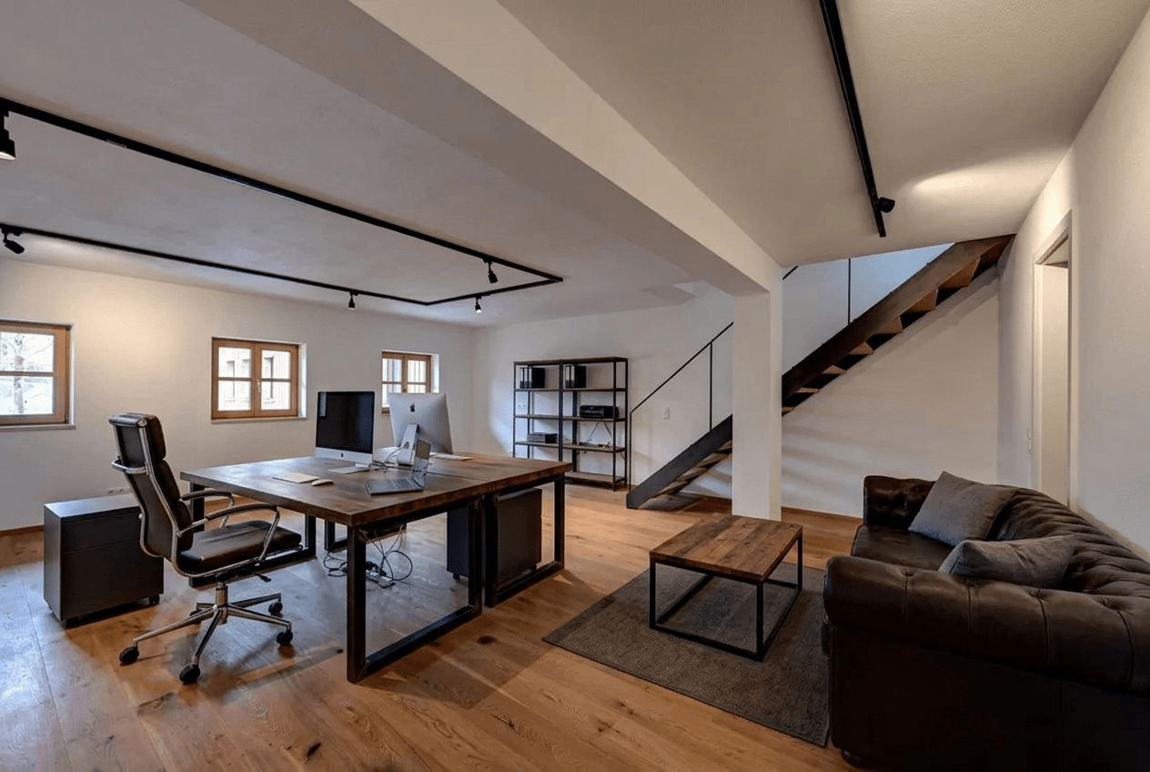 Office interior in Loft / Industrial style — photo by GenRoom AI
