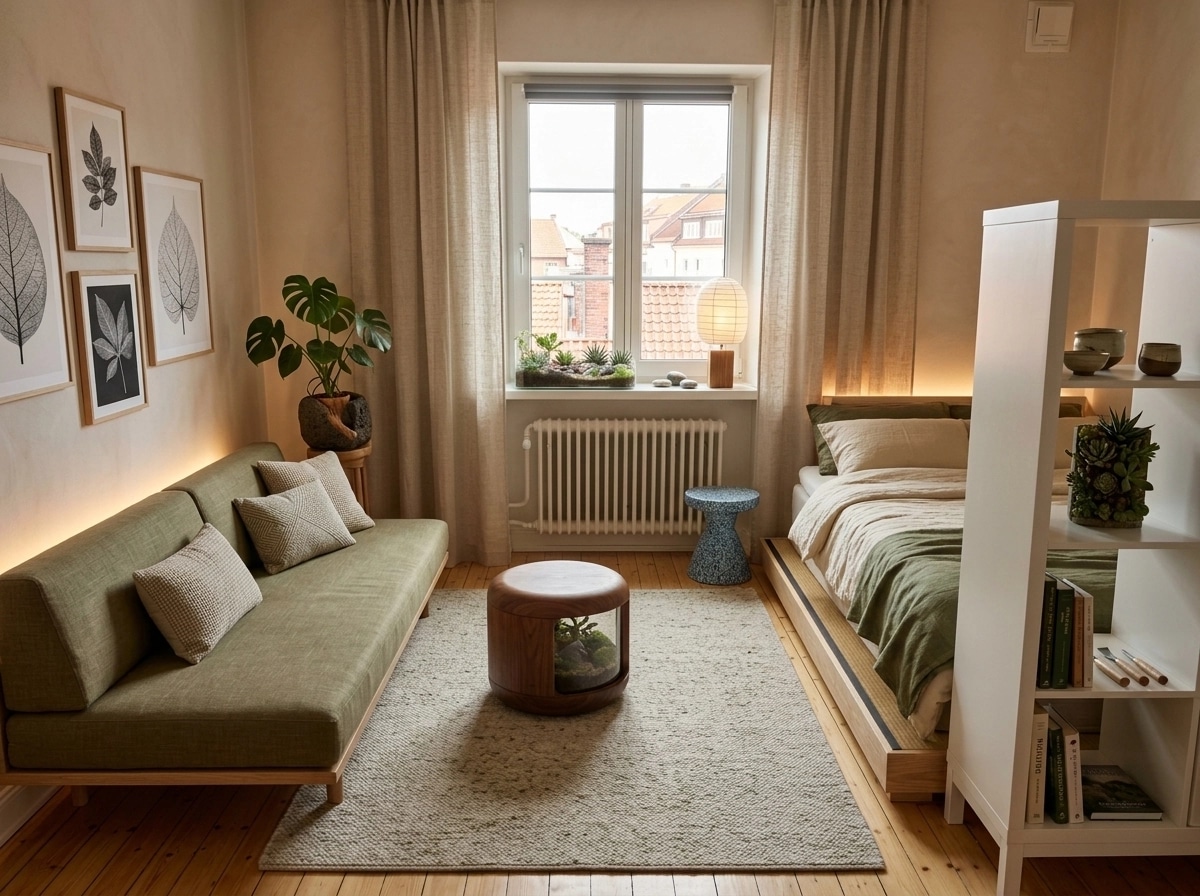 Interior design in Biophilic style — studio by GenRoom AI