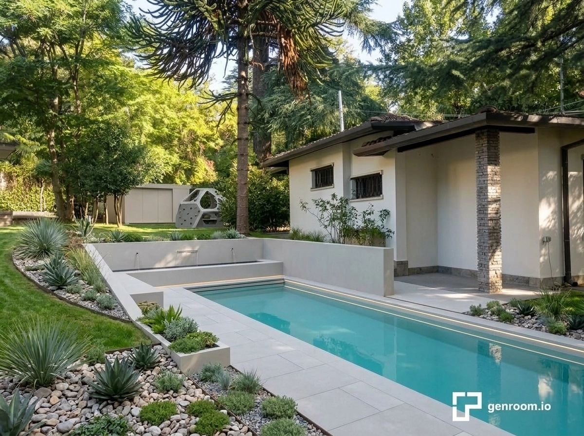 Landscape design in Minimalist Yard style — Yard by GenRoom AI