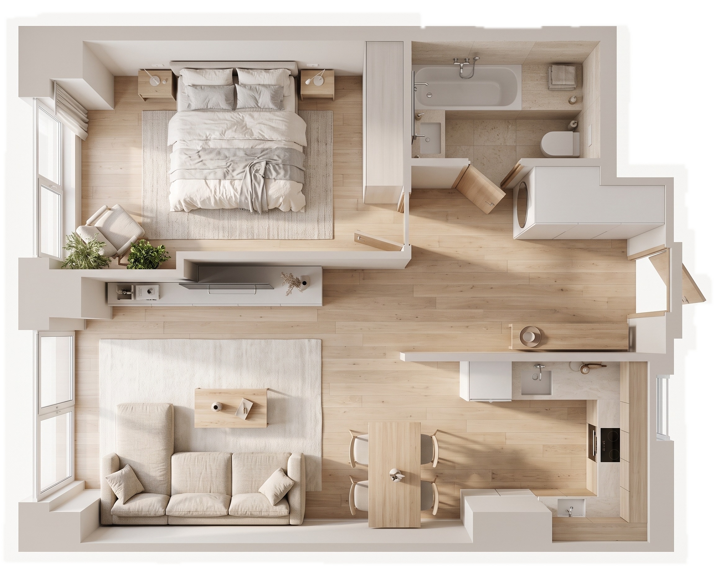 Interior design in Minimalism style — Living Room by GenRoom AI