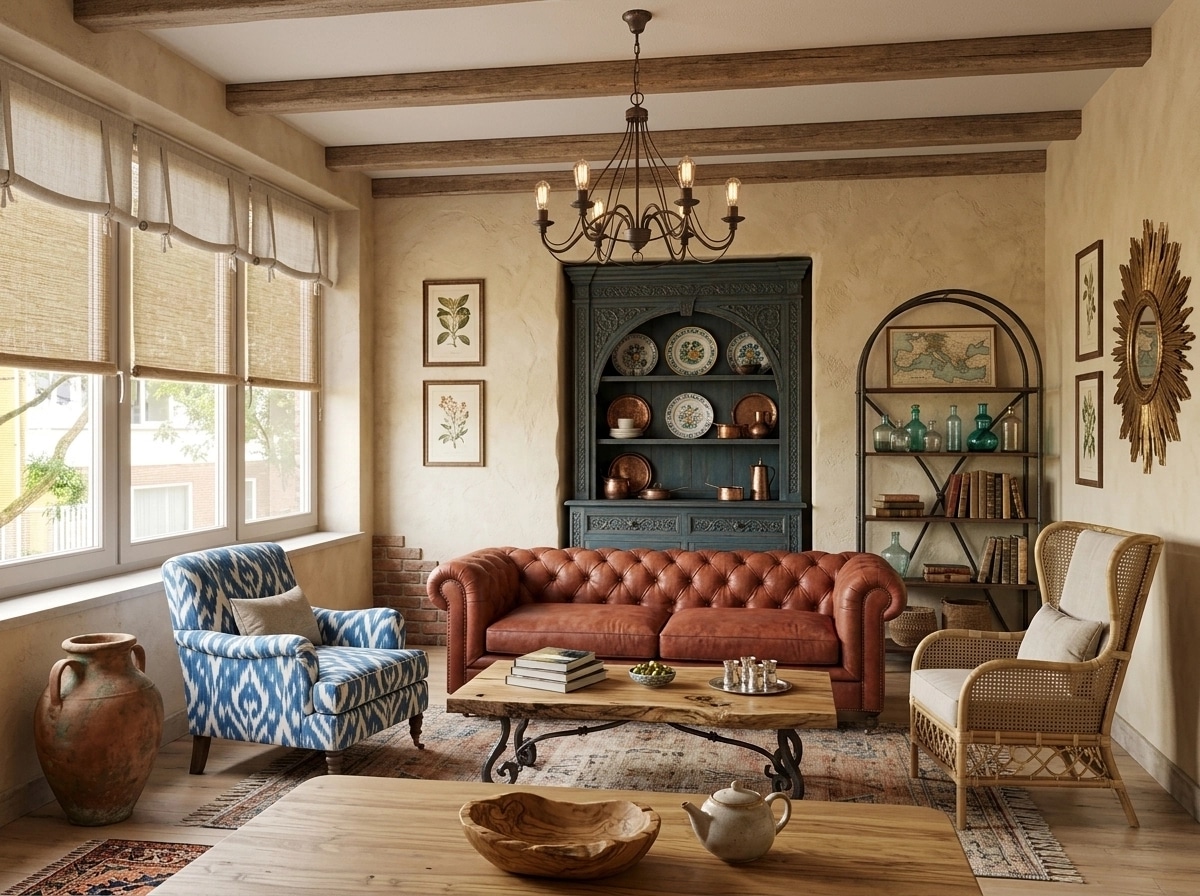Diseño de interiores en estilo Mediterranean — Salón por GenRoom AI