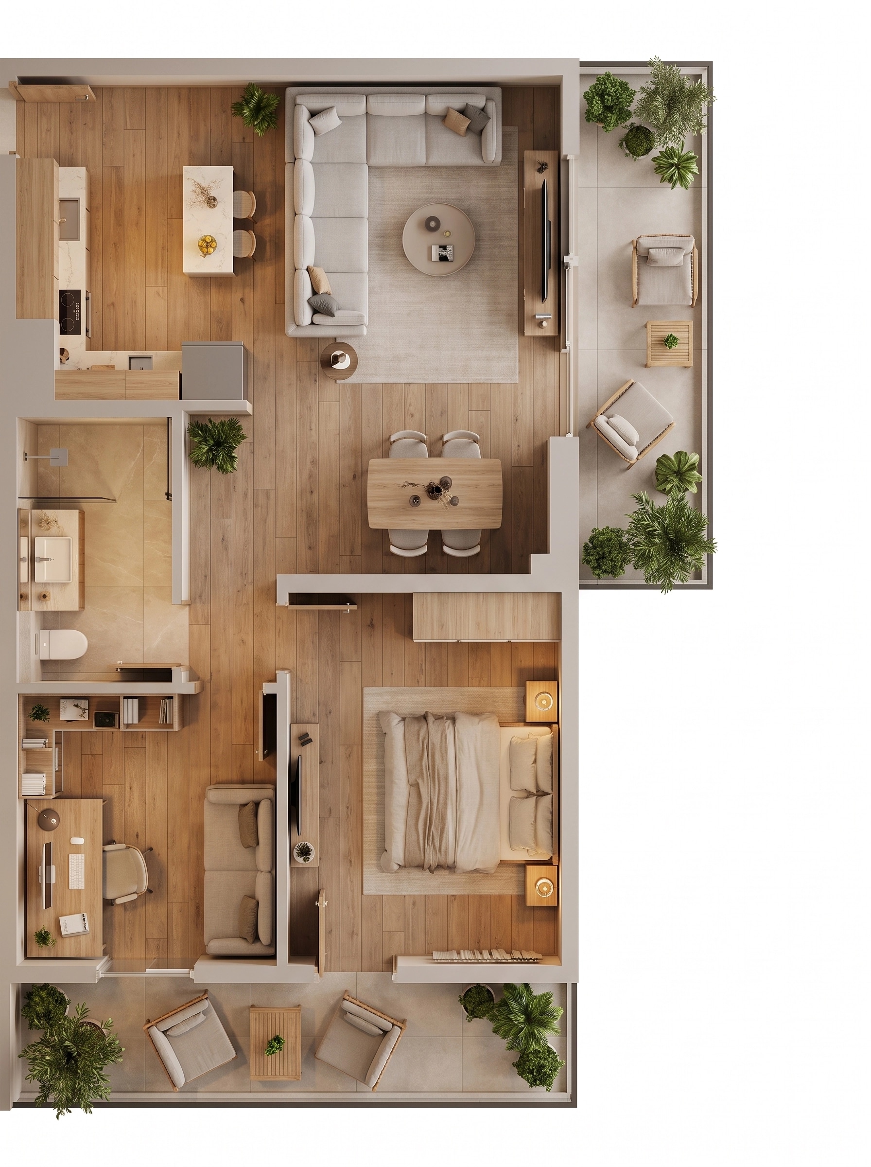 Interior design in Contemporary style — Living Room by GenRoom AI