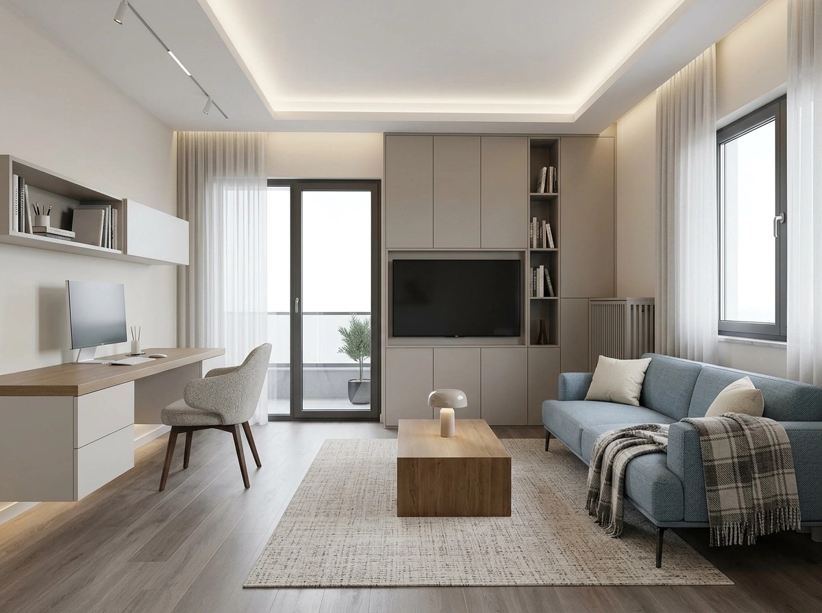 Interior design in Minimalism style — Living Room by GenRoom AI