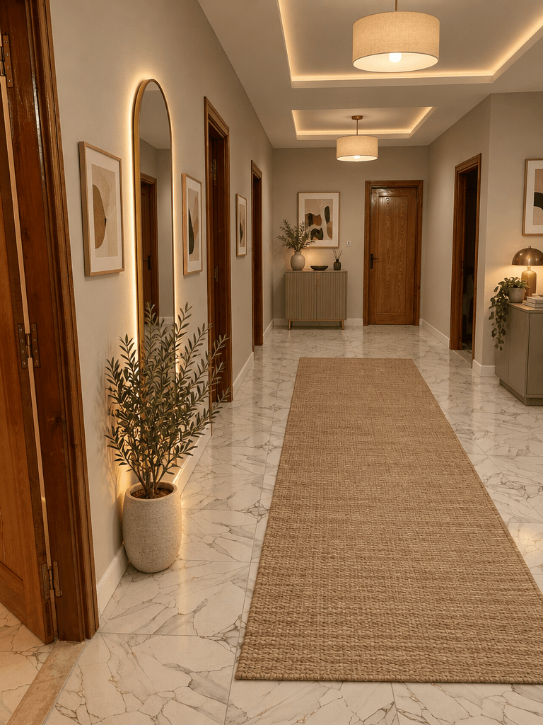 Hallway interior in Minimalism style — photo by GenRoom AI