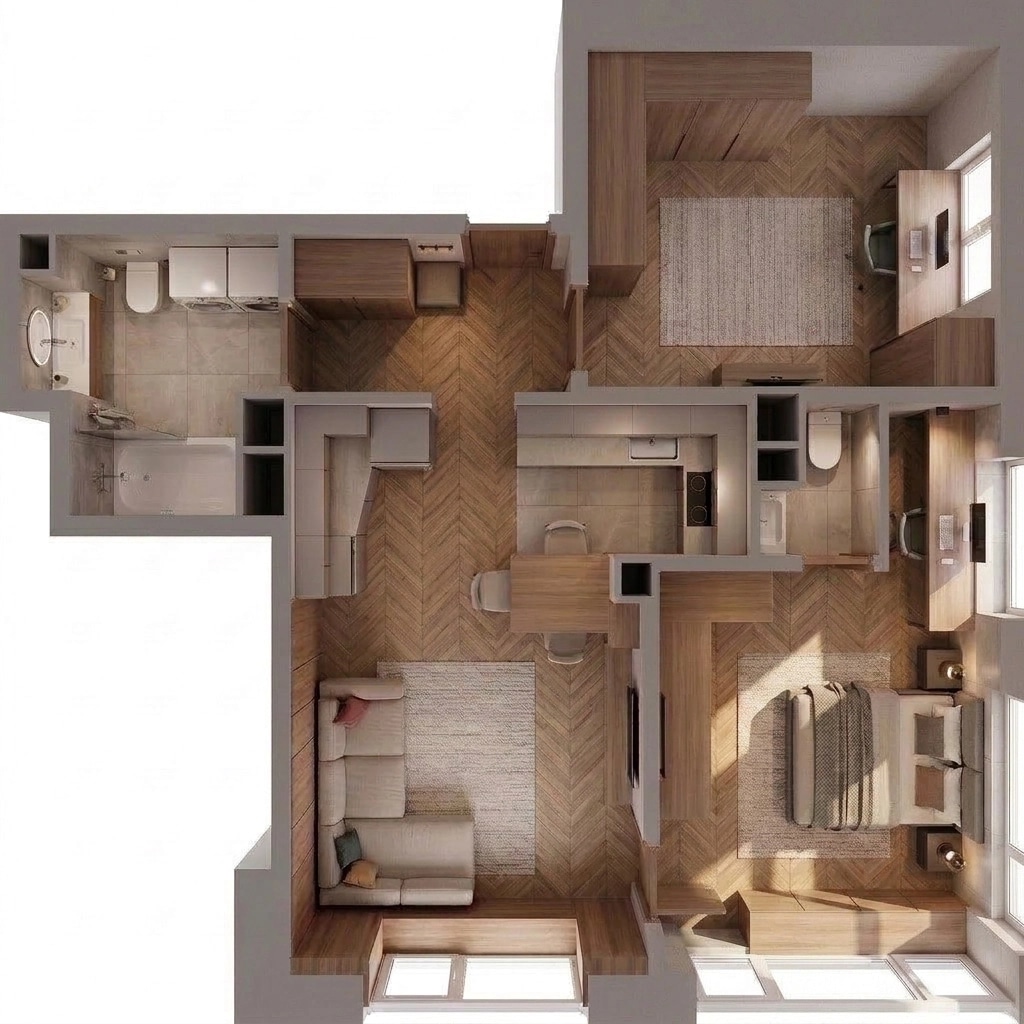 Interior design in Contemporary style — Living Room by GenRoom AI