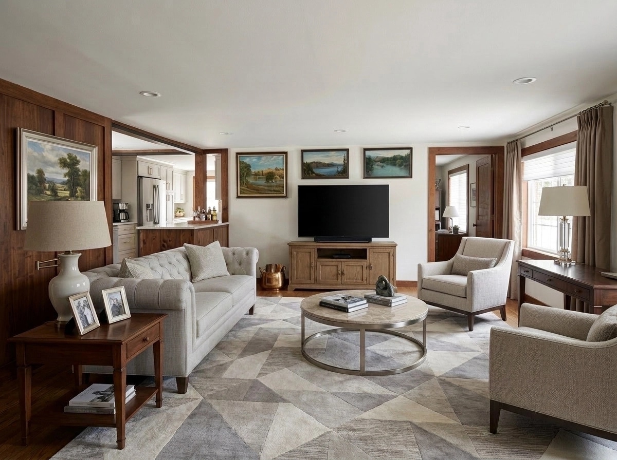 Transitional Living Room design — interior photo by GenRoom AI