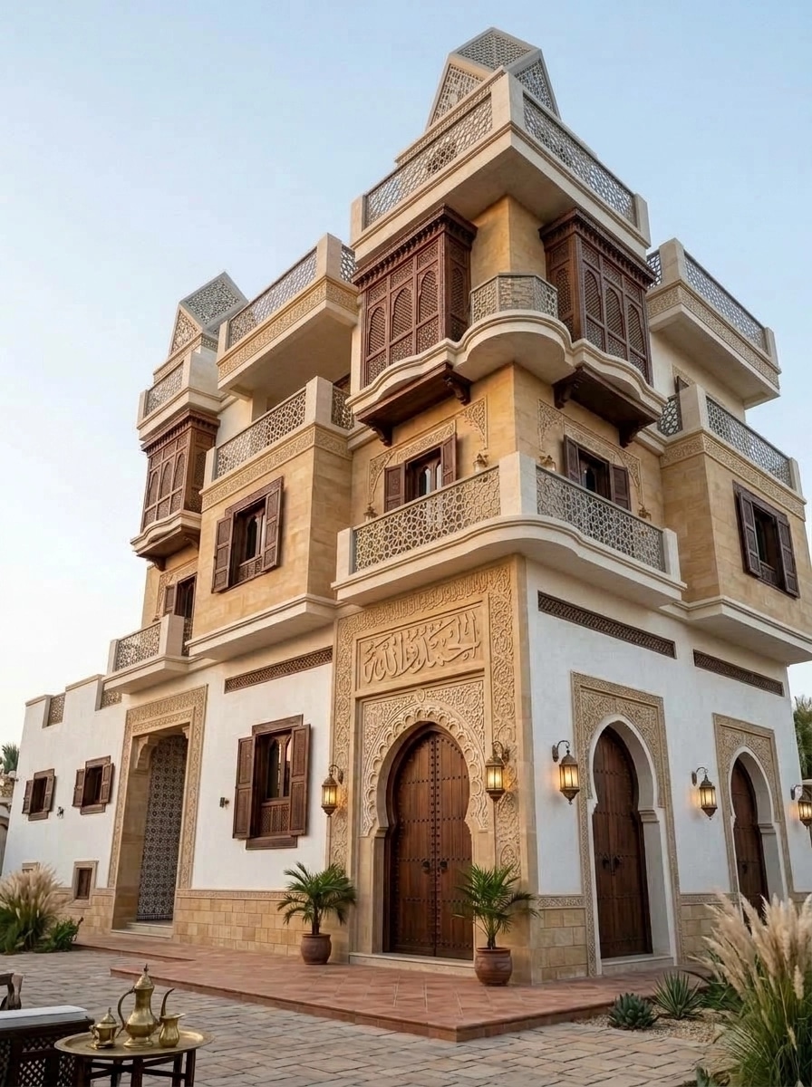 Arabian Facade Facade design — facade photo by GenRoom AI