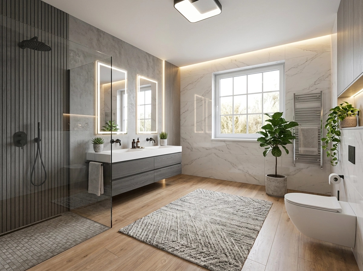 Bathroom interior in Contemporary style — photo by GenRoom AI
