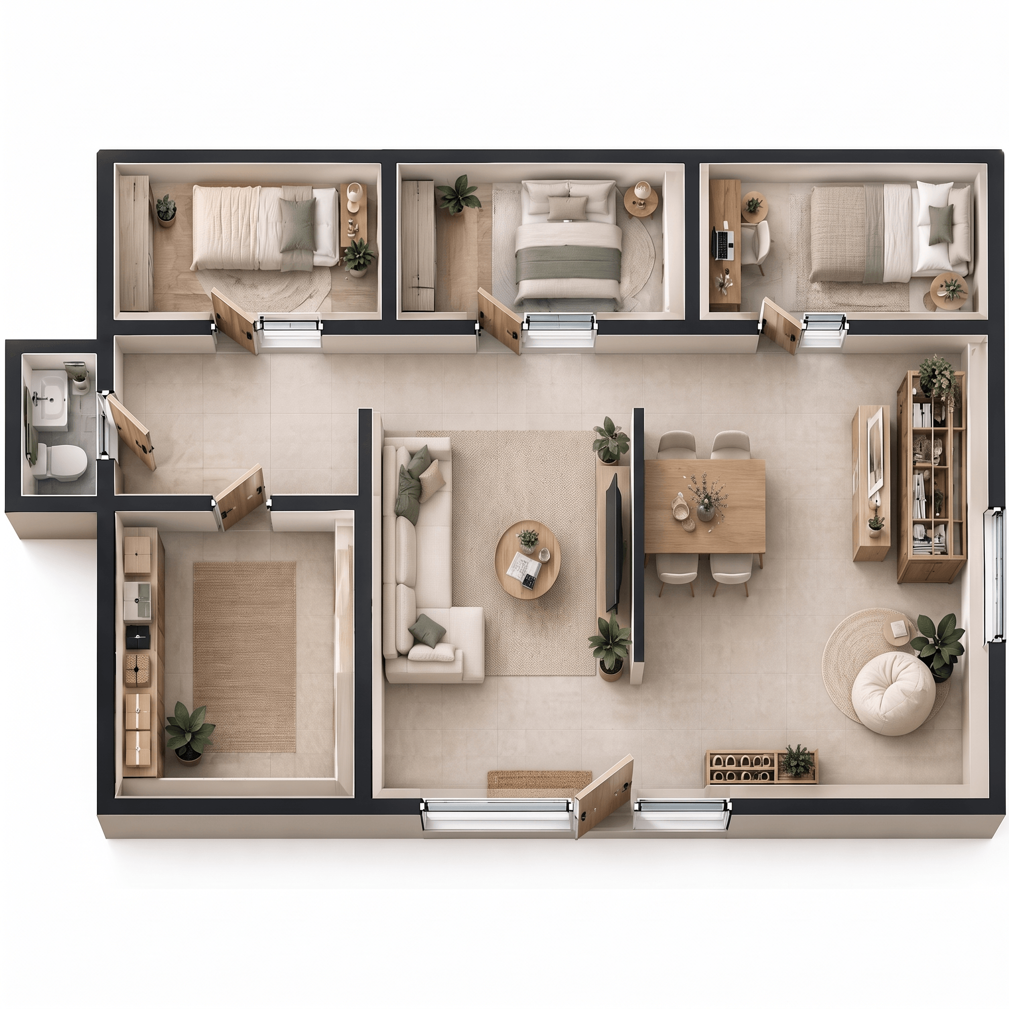 Minimalism Living Room design — interior photo by GenRoom AI