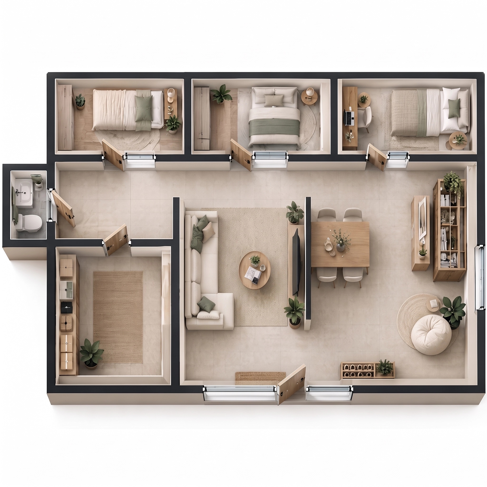 Interior design in Minimalism style — Living Room by GenRoom AI