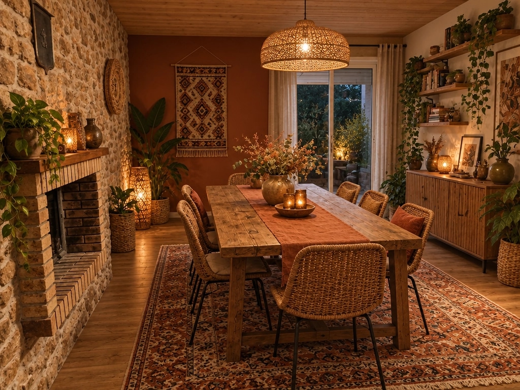 Interior design in Bohemian style — dining_room by GenRoom AI
