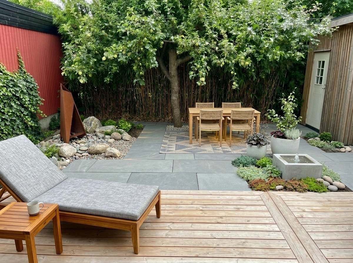 Landscape design in Scandinavian Garden style — Yard by GenRoom AI