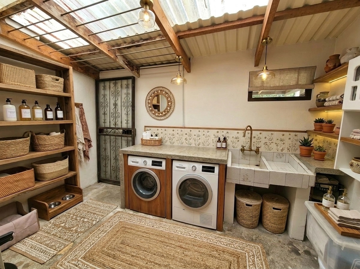 Interior design in Bohemian style — laundry by GenRoom AI