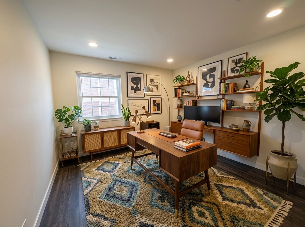 Design d'intérieur en style Mid-Century Modern — home_office par GenRoom AI