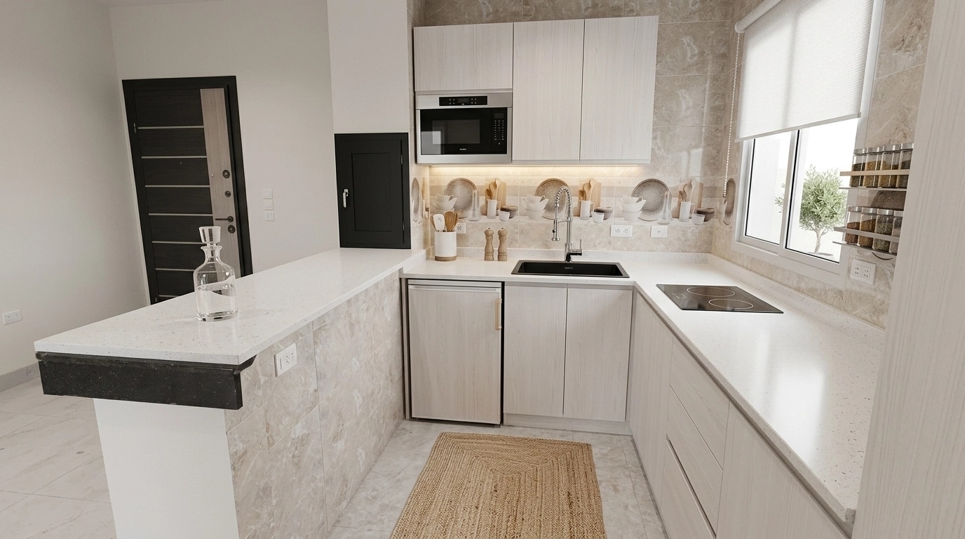 Kitchen interior in Scandinavian style — photo by GenRoom AI