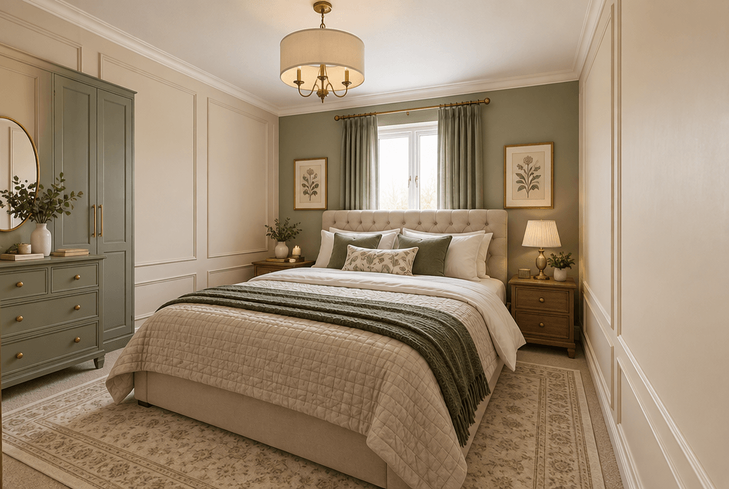 Interior design in Neoclassic style — Bedroom by GenRoom AI