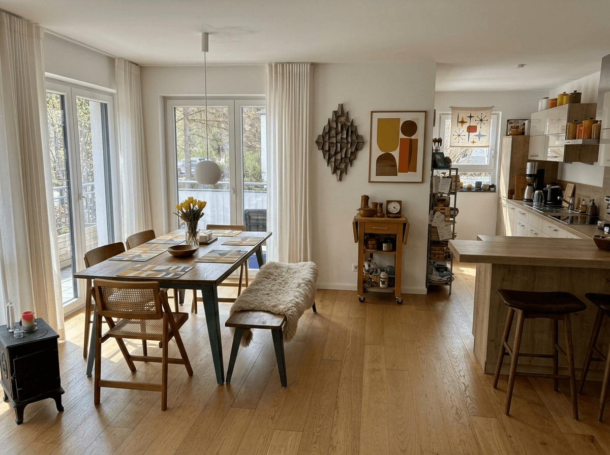 Design d'intérieur en style Mid-Century Modern — dining_room par GenRoom AI