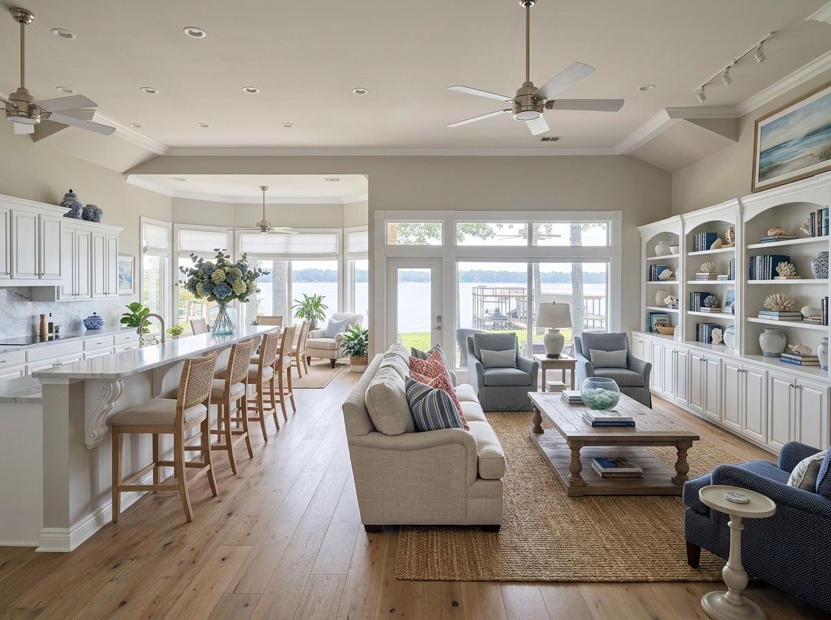 Interior design in Coastal / Hamptons style — Living Room by GenRoom AI