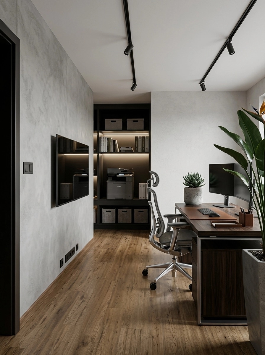 Office interior in Contemporary style — photo by GenRoom AI