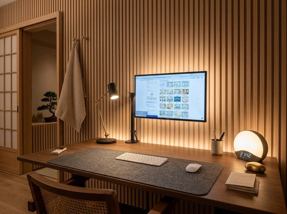 Interior design in Japandi style — home_office by GenRoom AI