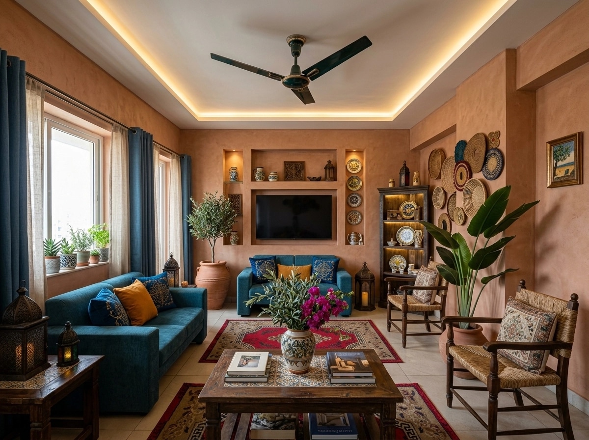 Diseño de interiores en estilo Mediterranean — Salón por GenRoom AI