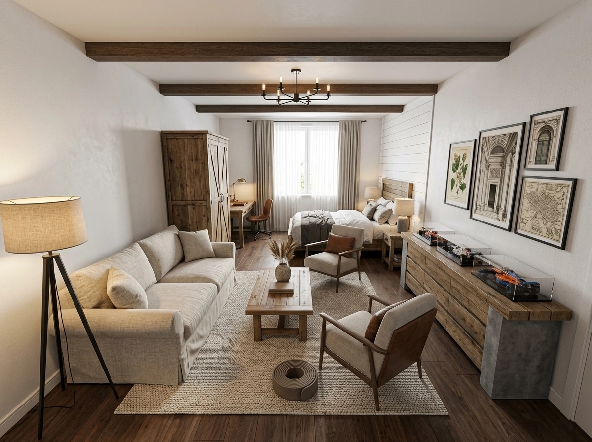 Modern Farmhouse Living Room design — interior photo by GenRoom AI