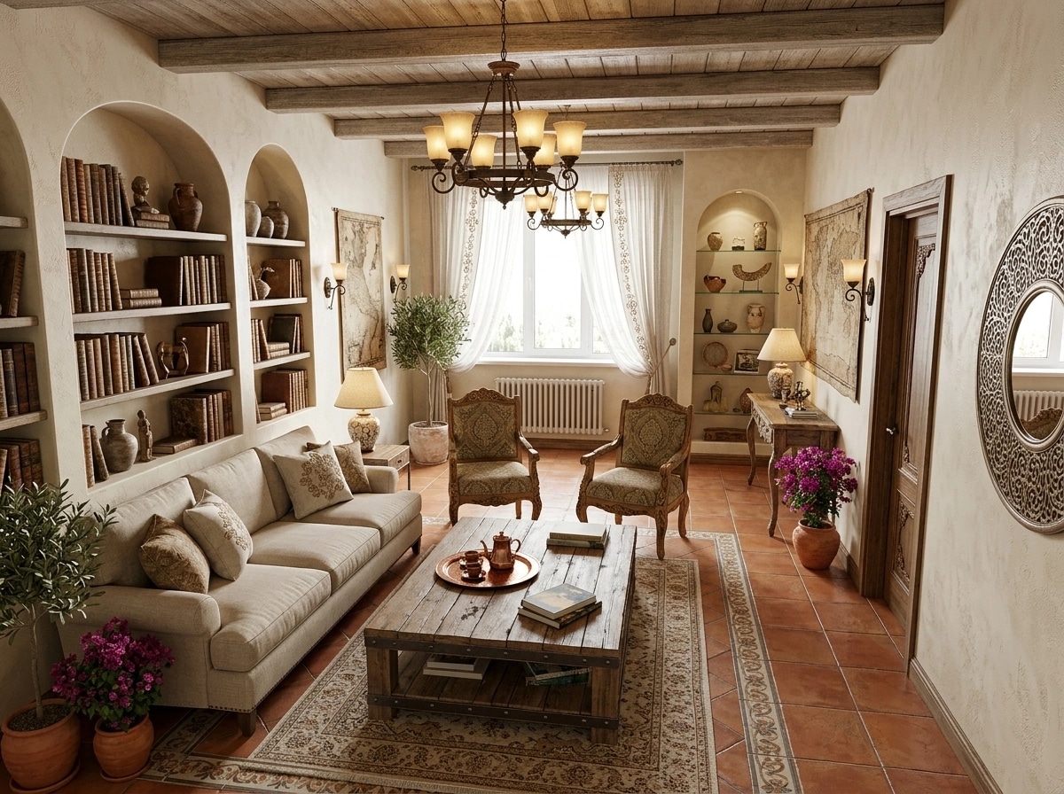 Diseño de interiores en estilo Mediterranean — Salón por GenRoom AI