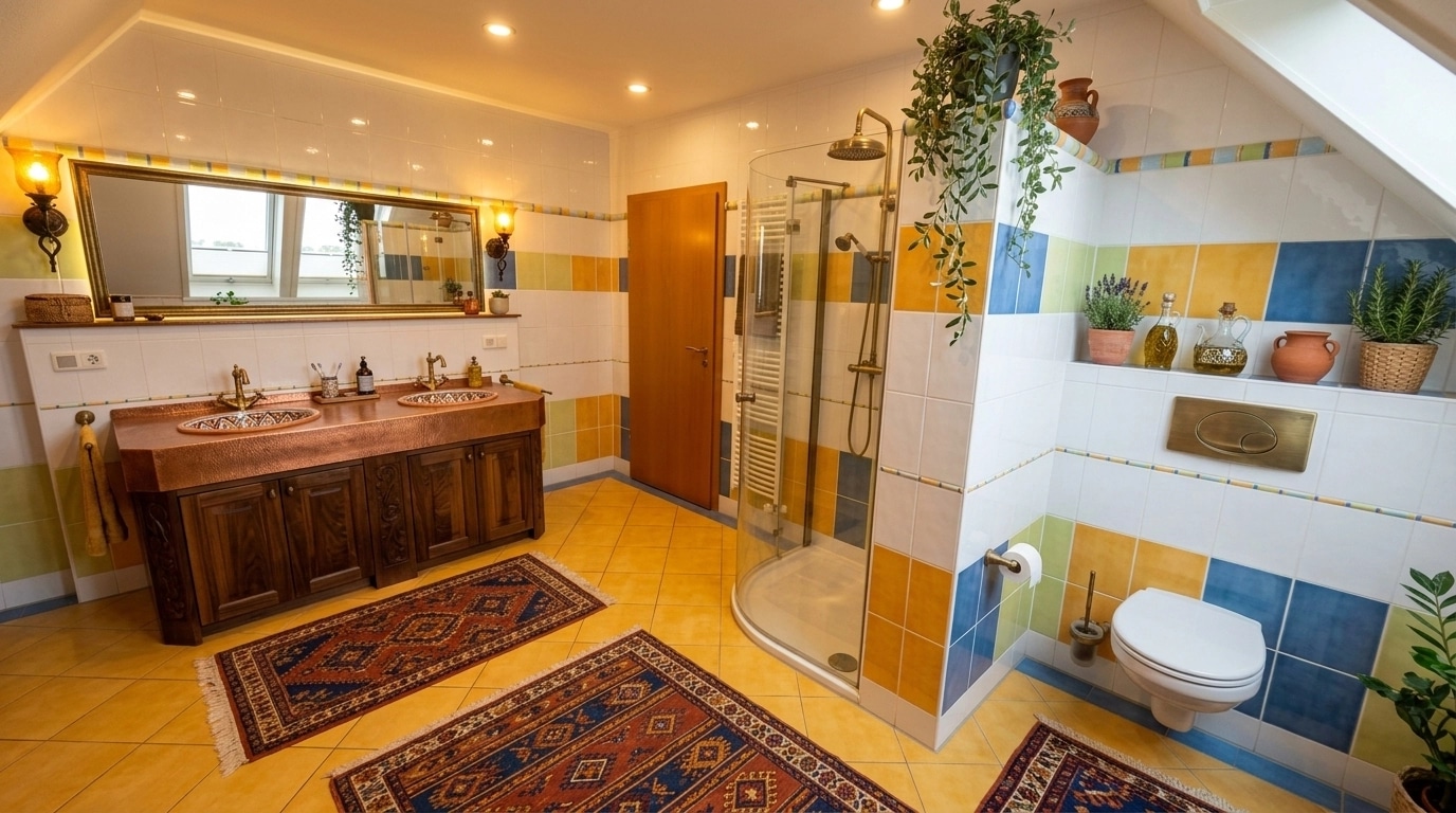 Mediterranean Bathroom design — interior photo by GenRoom AI