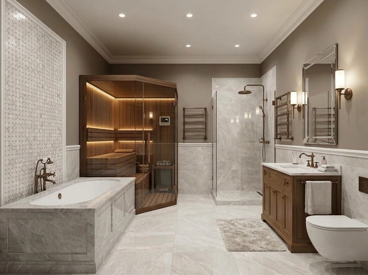 Interior design in Transitional style — Bathroom by GenRoom AI