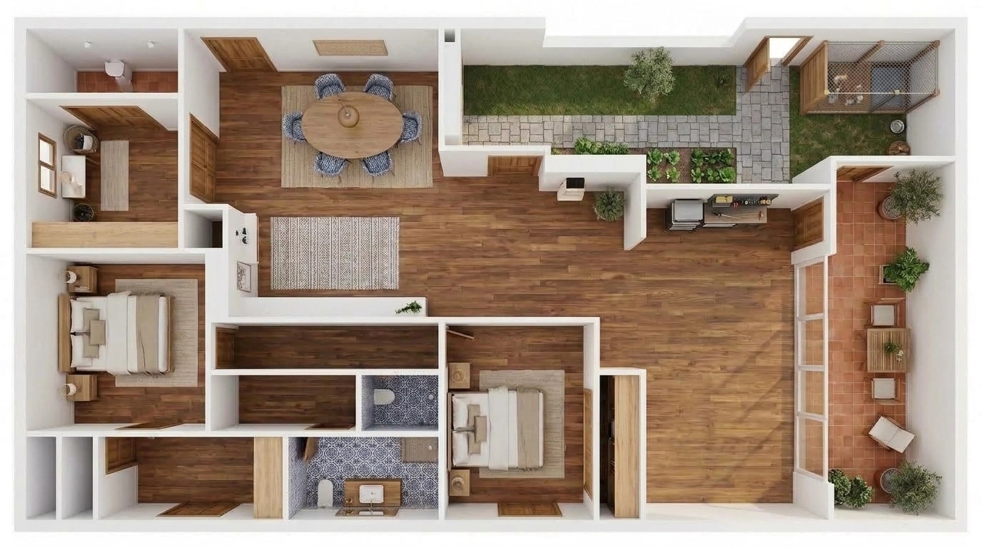Interior design in Portuguese Modern style — Living Room by GenRoom AI