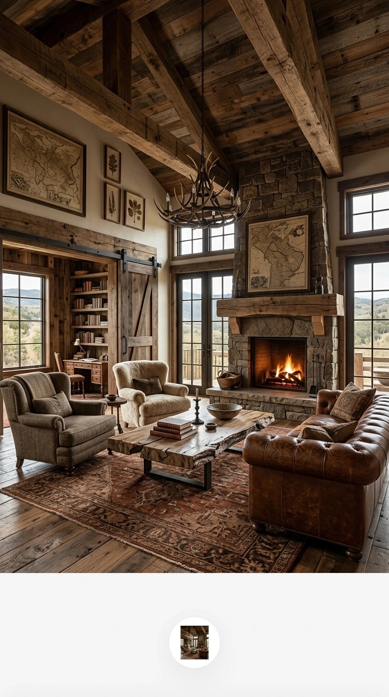 Design de interiores em estilo Rustic — Sala de Estar por GenRoom AI