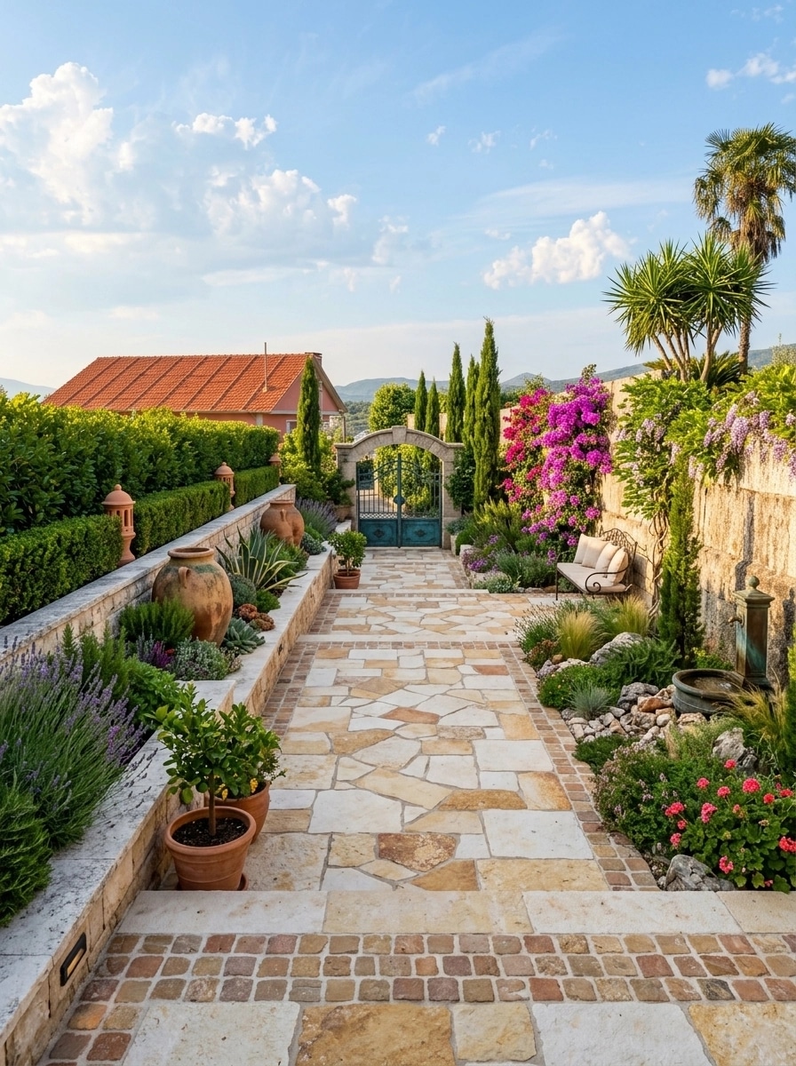 Landscape design in Mediterranean Yard style — Yard by GenRoom AI