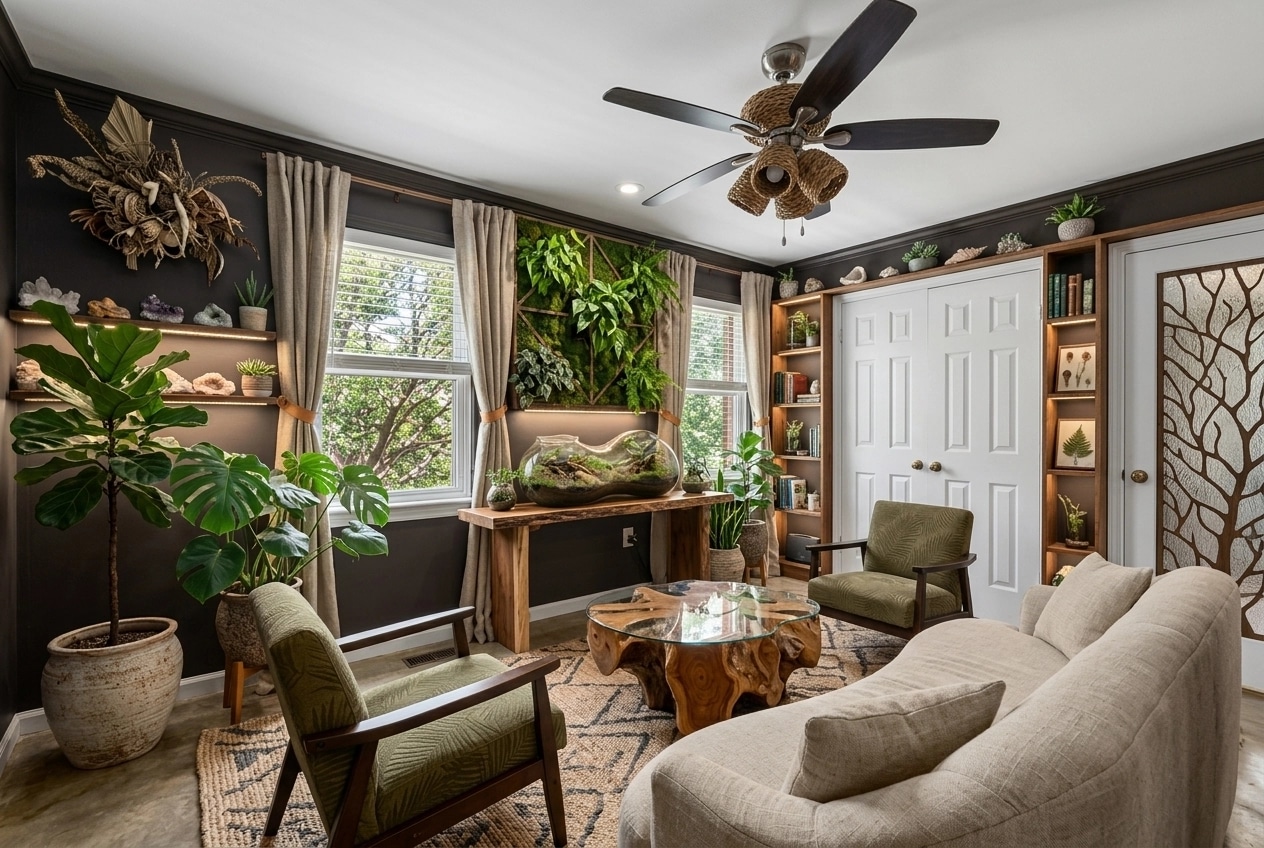 Interior design in Biophilic style — Living Room by GenRoom AI